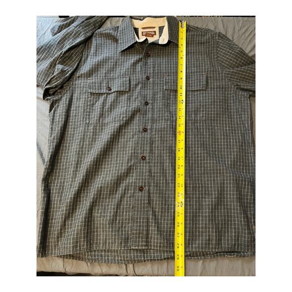 Michael Kors Men’s Gray Flannel Button Down Shirt Long Sleeve Size Large - Picture 6 of 7